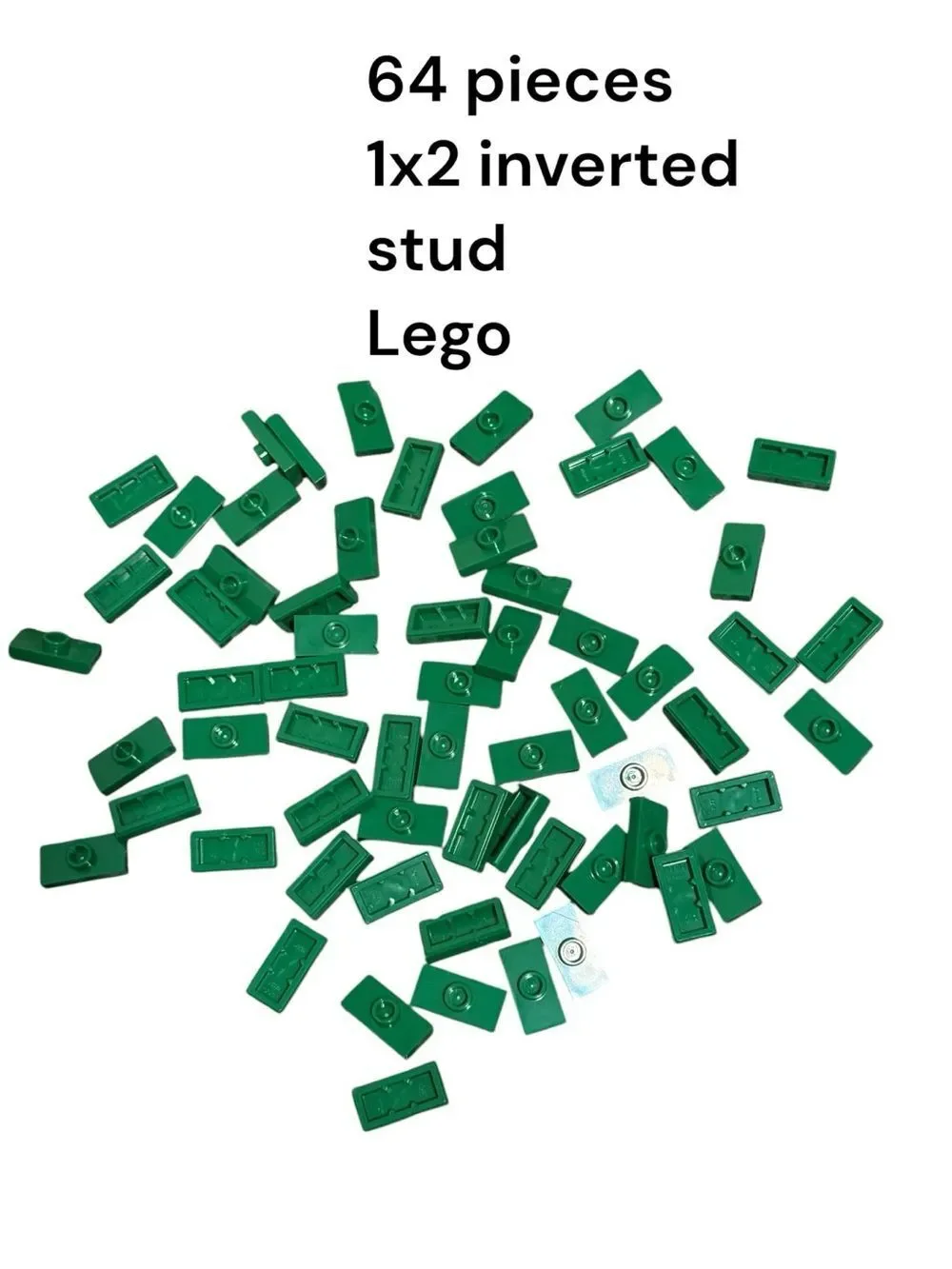 LEGO 1x2 Inverted Stud Plate - Green (64 Pieces)